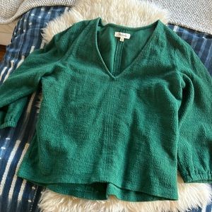 Madewell green cotton blouse